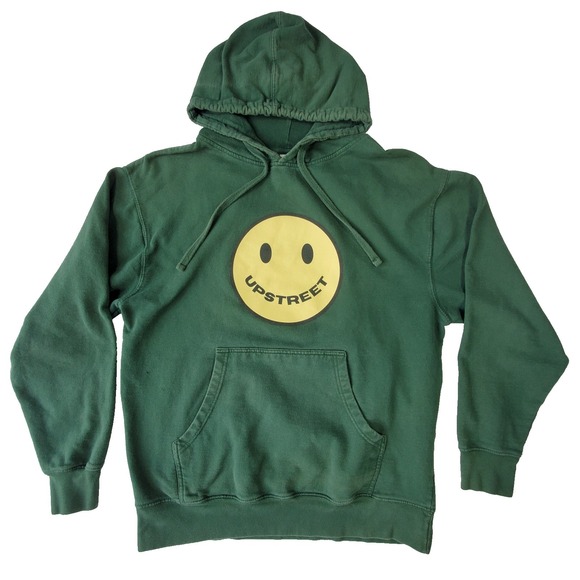 Independent Trading Company Other - Independent Trading Company Upstreet Smiley Hoodie‎ Green Large Graphic